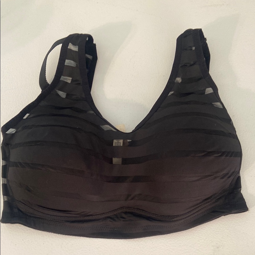 Black Striped Women's sports Bra style size large